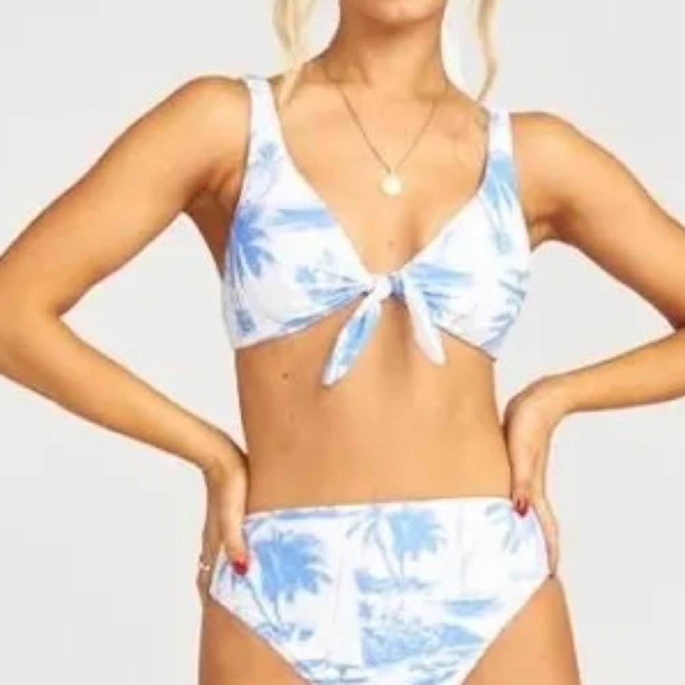 Show Me Your MuMu Blue and White Bikini TOP